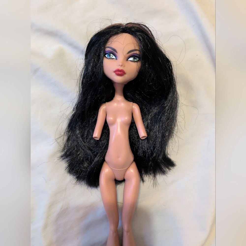 Monster High Dead Tired Cleo De Nile Black Elastics Nude Doll G1 No Arms Y2K